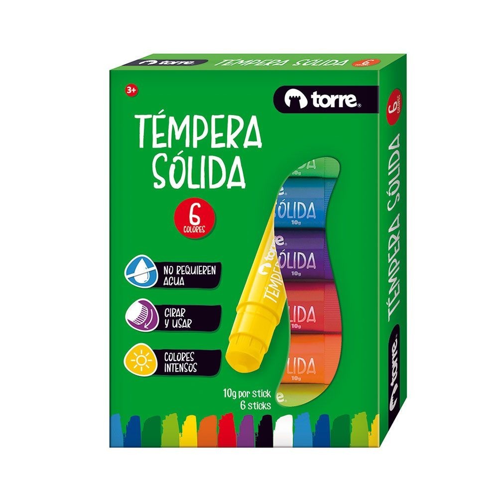 Tempera solida metalica 6 colores (10grs cada una) Proarte 30850-1 –