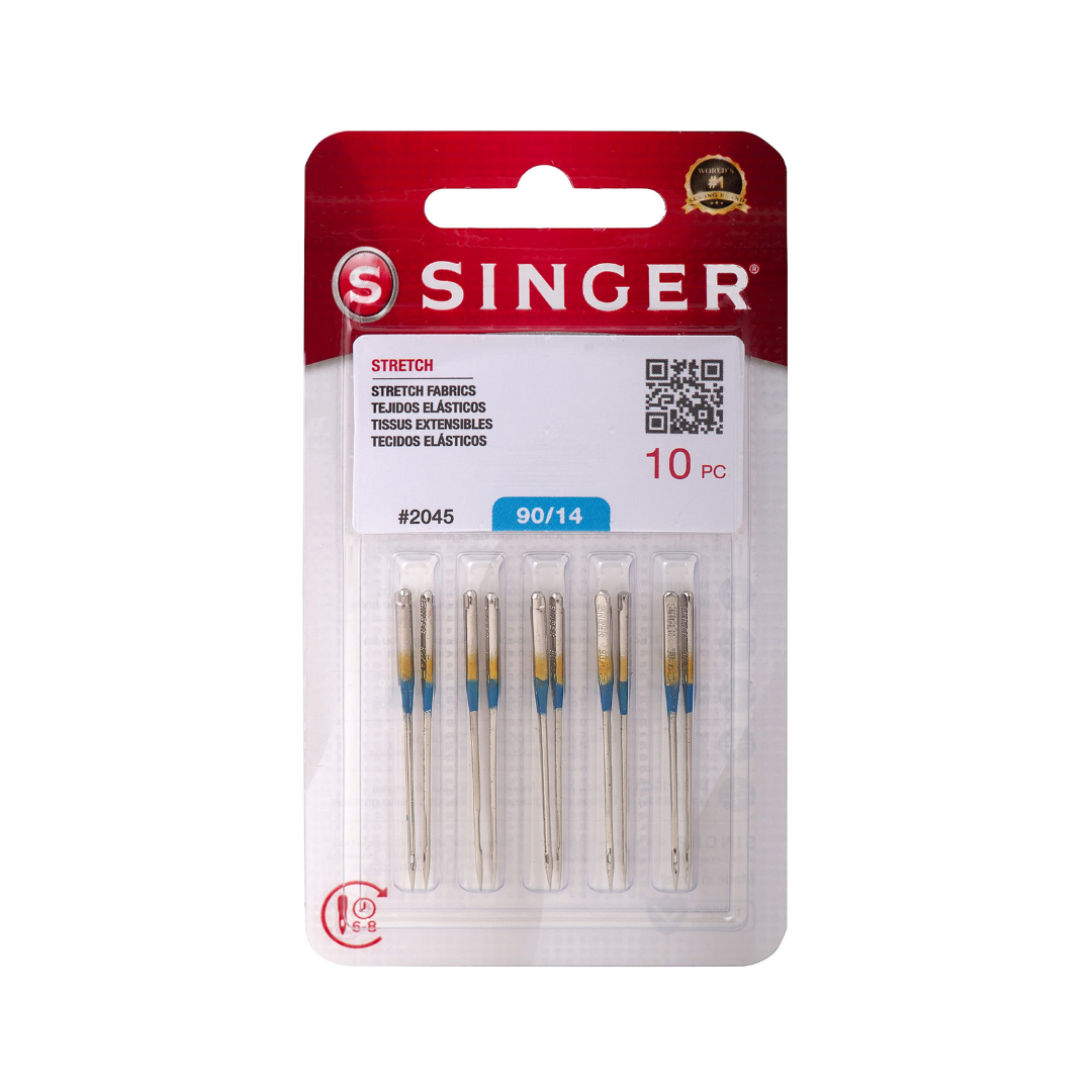 Pack De 5 Agujas Singer 2045 90/14 - Sistema 130/705 H-S, Para Coser Tejidos De Punto Y Elásticos